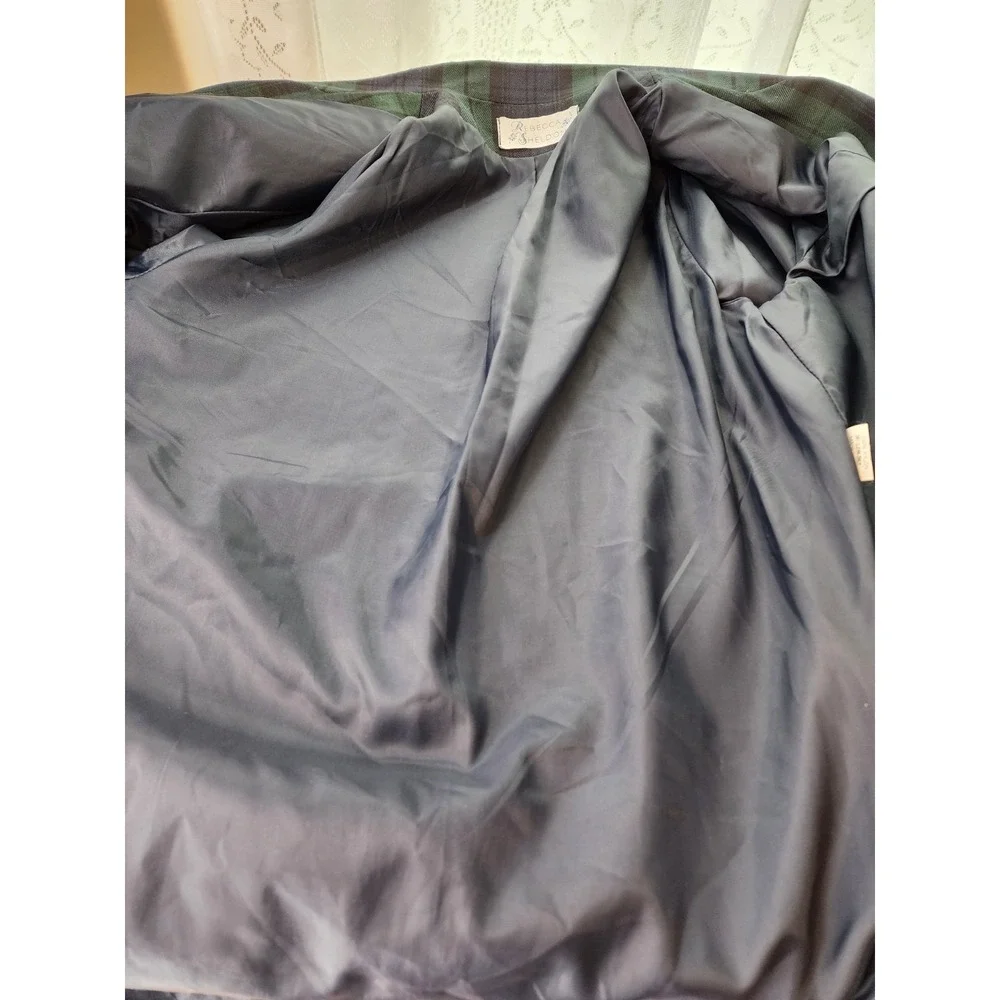 Vintage Tartan Plaid Longling Blazer Womens Size 12 Academia UK Made Preppy 90s - Picture 4 of 8